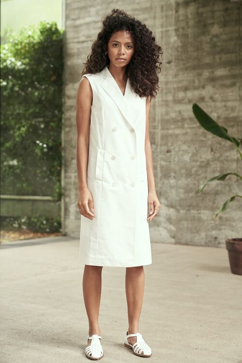 AMIRIA - Elegantes Designer Blazer Kleid in weiß | vegan & nachhaltig