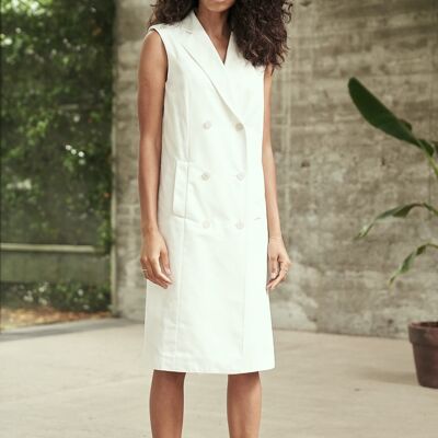 AMIRIA - Elegante vestido blazer de diseño en blanco | vegano y sostenible