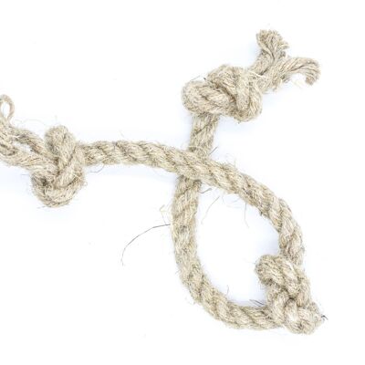 Petit jouet en corde pour chien | Chanvre | Écologique | 3 nœuds