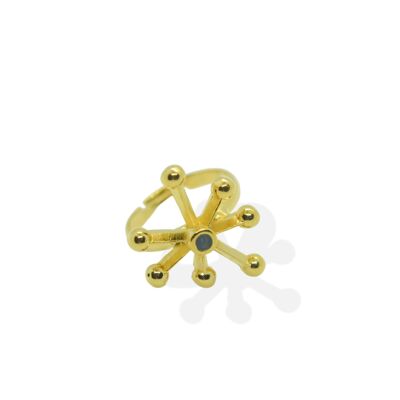 Green ball star ring