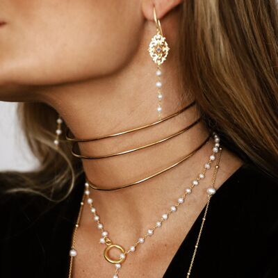 Triple Gold Choker Silver