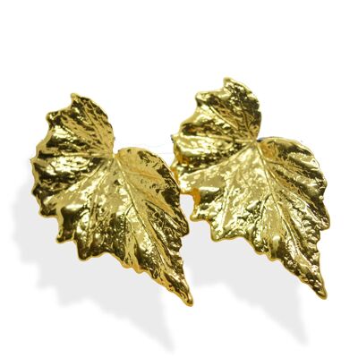 Boucles d'oreilles feuille d'or Argent