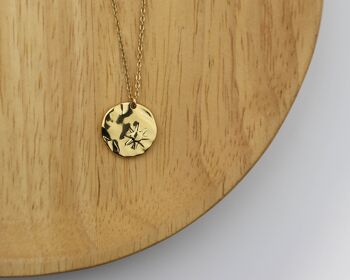 Gold Sun Round Pendant Necklace 2