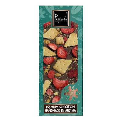 chocolate con leche Selección Gourmet; Galletas de fresa, sal, caramelo y mantequilla 130g