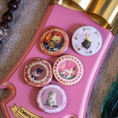 Collection of 5 Dolores Umbridge Cats badges