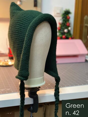 Capuche Pixie en laine tricotée à la main 5