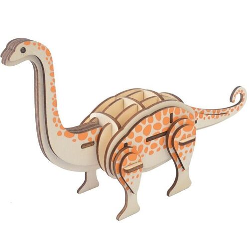 Houten bouwpakket van een Brontosaurus- klein- kleur