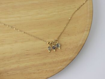 Collier minimaliste avec pendentifs pierres naturelles de labradorites ou amazonites 5