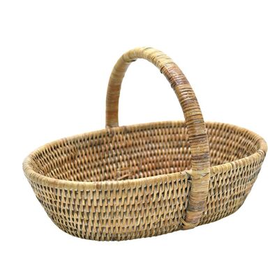 Basket with handles Perrette Limed white