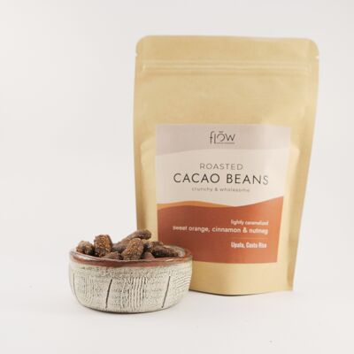 Fave di cacao monorigine tostate con cannella, arancia, noce moscata e zucchero di fiori di cocco caramellato