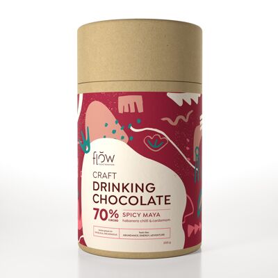 70% Single Origin Drinking Chocolate Spicy Maya, Nicaragua. Cacao bean to cup.