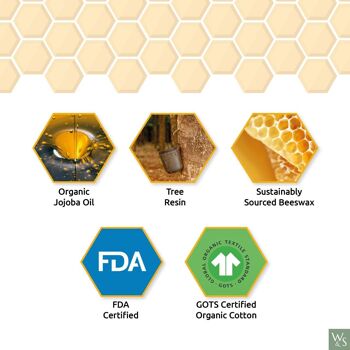 Wraps alimentaires à la cire d'abeille - motif nid d'abeille - 1 paquet (emballage à pain XL) 3