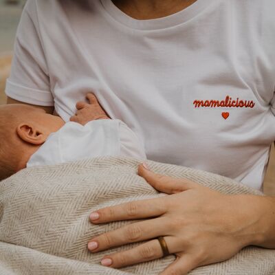 T-shirt da allattamento biologica - White Mamalicious