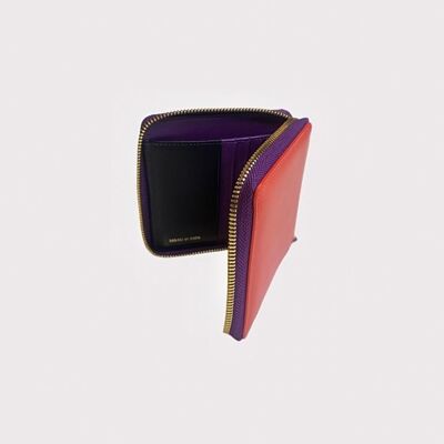 Billetera cuadrada Deluxe (rojo-violeta)