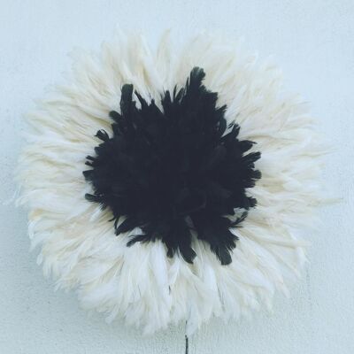 Sombrero Juju contorno blanco negro 35 cm