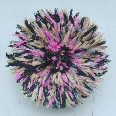 Cappello Juju maculato rosa nero beige e grigio 60 cm