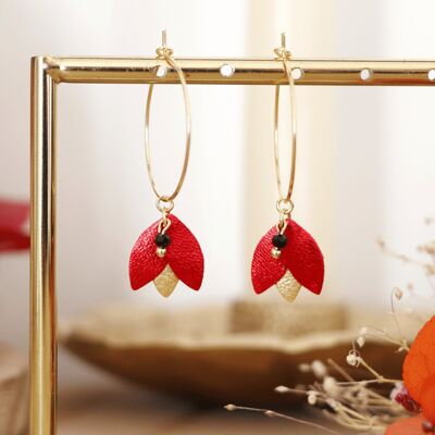 Boucles d'oreilles Koura - Rouge métalisé