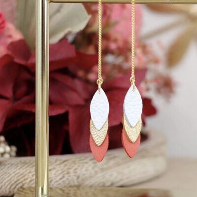 Volta earrings - Peach, White