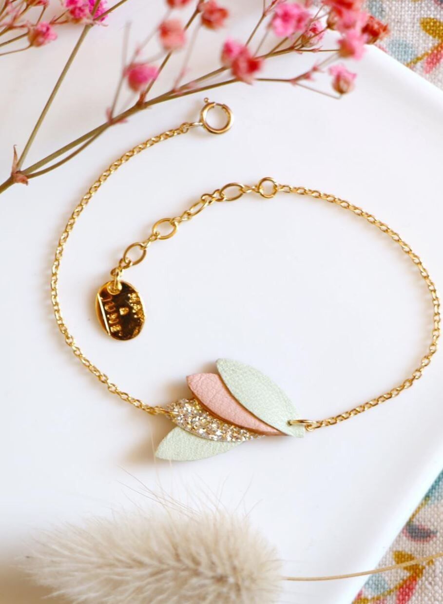 Bracciale Casamance - Verde chiaro, Terracotta