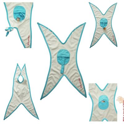 Snuggle Star, white - turquoise