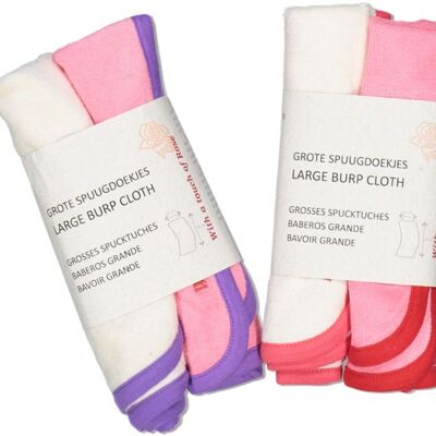 Large burp cloth, pink tones