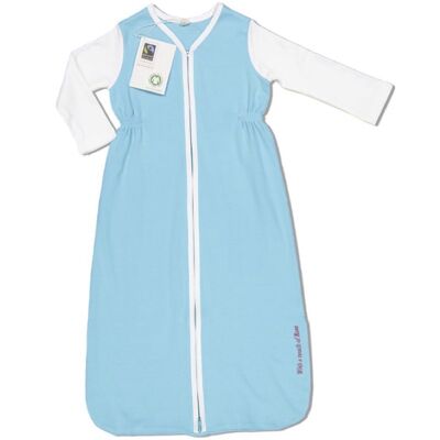 Sleep sack with sleeves, turquoise - white - 70 cm