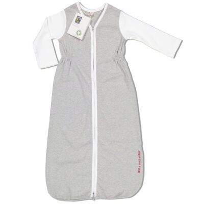 Sleep sack with sleeves, grey melange - white - 70 cm