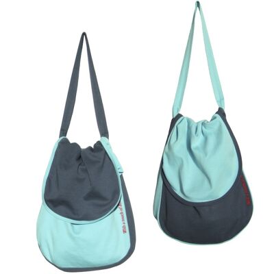 Pyjama bag / storage bag, turquoise - navy