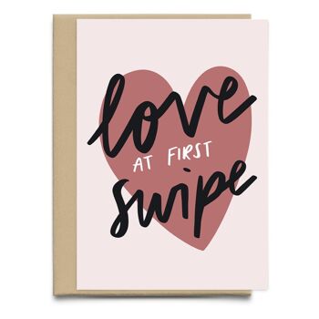 Love At First Swipe Funny Valentine's Day Greeting Card pour lui pour elle 3