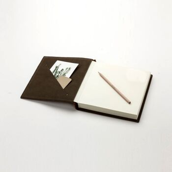 Carnet de note / Livre d'or cuir M - Chocolat 3
