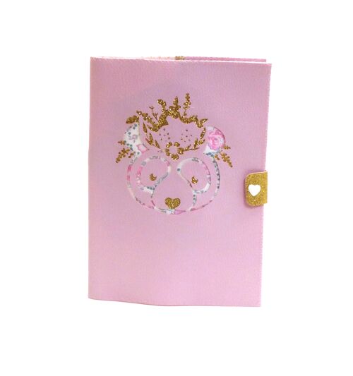 Protege carnet de sante panda rose