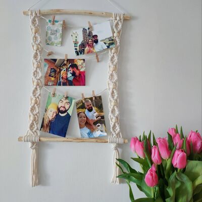 Picture holder macrame and photo frame in one