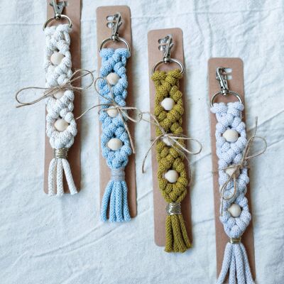 Macrame handmade keychains set of 4 different colors