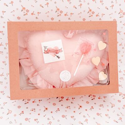 Pink heart birth box