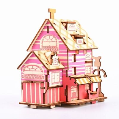 Wooden building kit Café Montmartre color