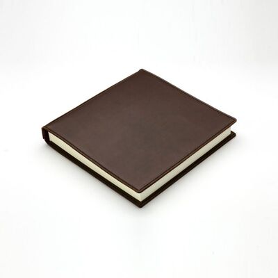 Cuaderno de cuero / libro de visitas S - Chocolate