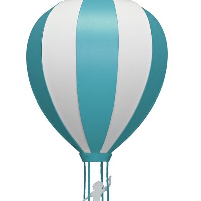 Lampe suspension enfant montgolfiere turquoise