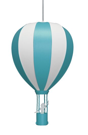 Lampe suspension enfant montgolfiere turquoise 1