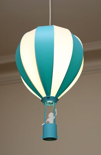 Lampe suspension enfant montgolfiere turquoise 4
