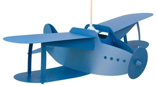 Lampe suspension enfant avion bleu