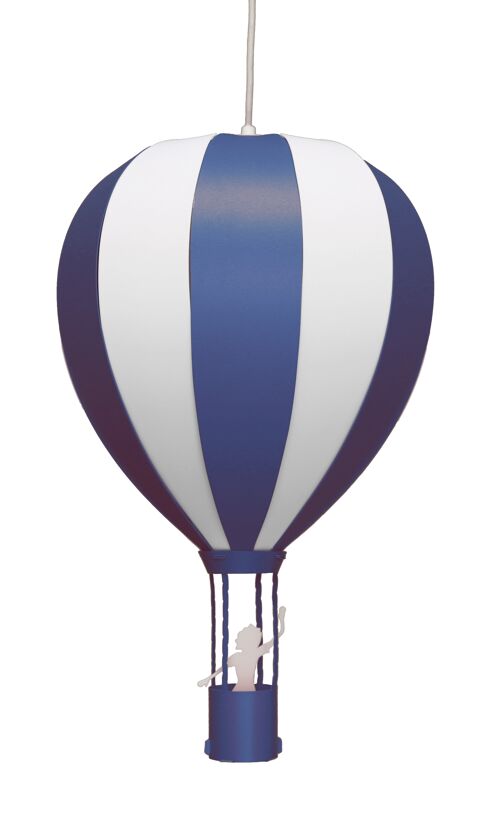 Lampe suspension enfant montgolfiere bleue