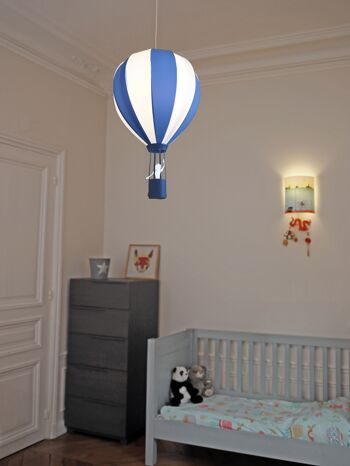 Lampe suspension enfant montgolfiere bleue 2
