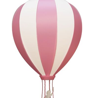 Lampe suspension enfant montgolfiere rose