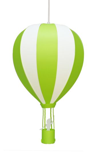 Lampe suspension enfant montgolfiere vert pomme 1