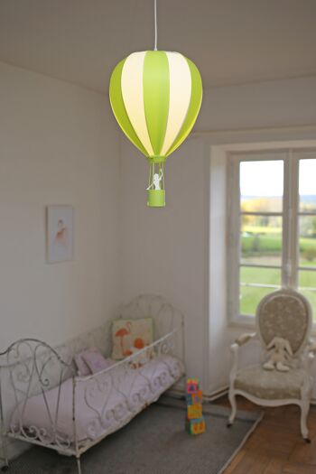 Lampe suspension enfant montgolfiere vert pomme 2