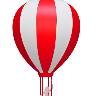 Lampe suspension enfant montgolfiere rouge