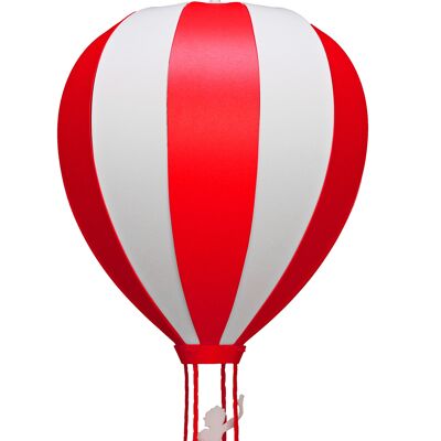 Lampe suspension enfant montgolfiere rouge