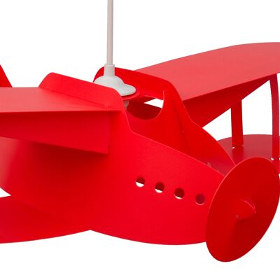 Lampe suspension enfant avion rouge