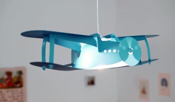 Lampe suspension enfant avion turquoise 4