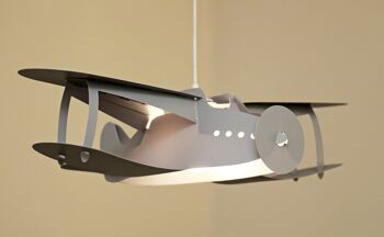 Lampe suspension enfant avion gris 4